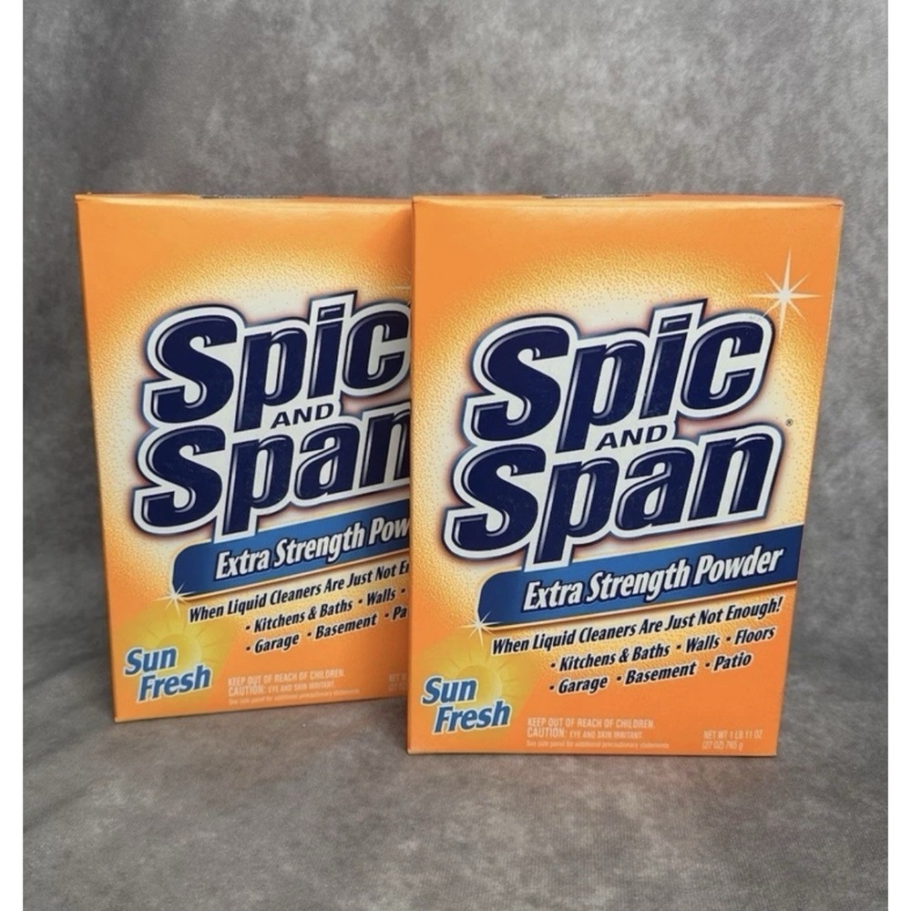 2 Spic and Span Extra Strength Powder Sun Fresh 27 oz Each